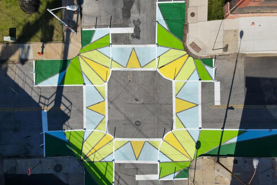 Collington Square Oak Wisdom Crosswalks aerial view