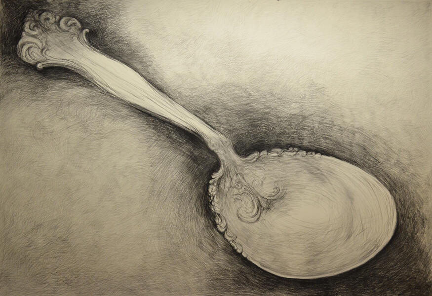 Spoon Dreaming 2017 45x70 charcoal on paper