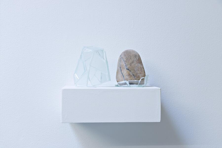Where Two Worlds Touch, glass, silicone, stone from Idaho, 2016
