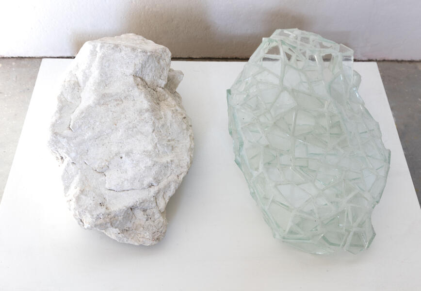 Where Two Worlds Touch, glass, silicone, stone form Utah, 2016