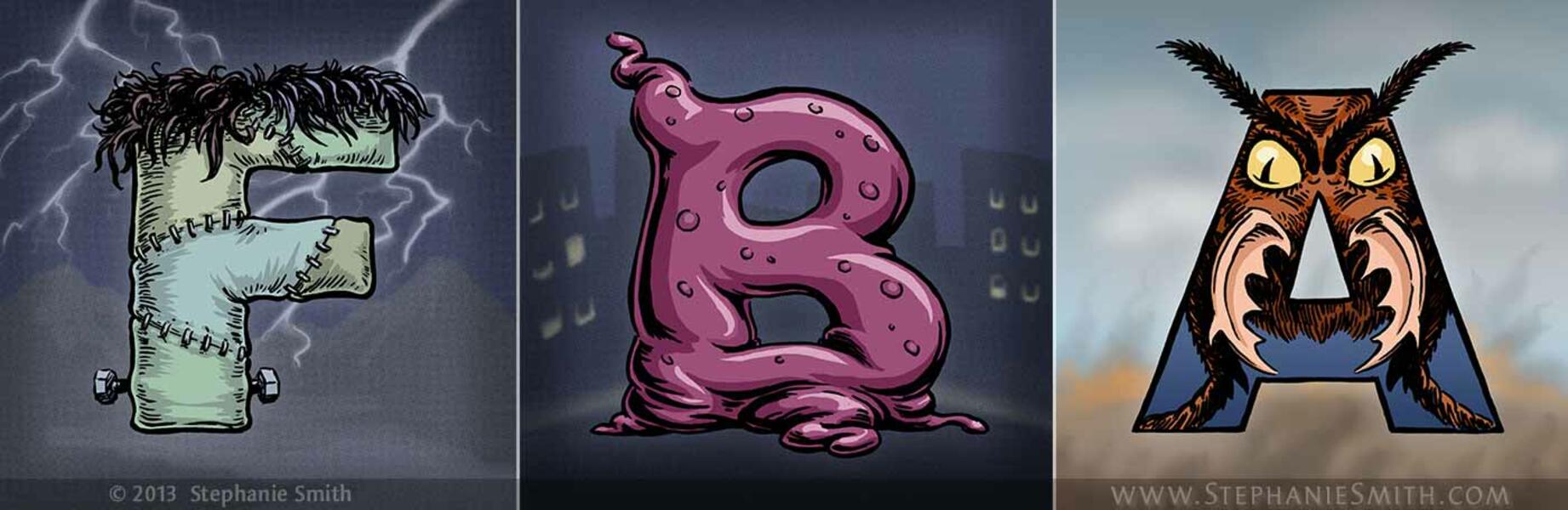 The Movie Monster Alphabet: Letters F, B, and A