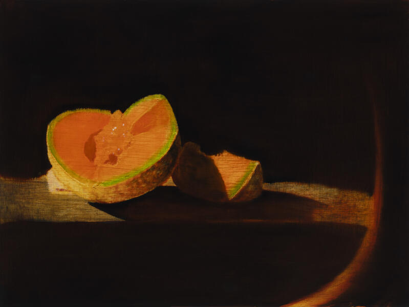 Melon, 2017, oil one panel, 20 x 24 in.