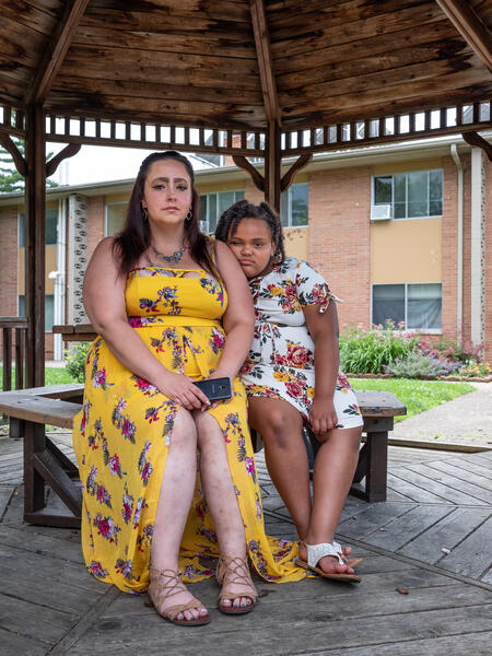 Rachelle after  Incarceration, with daughter Mya, Bloomington, Indiana, 2019