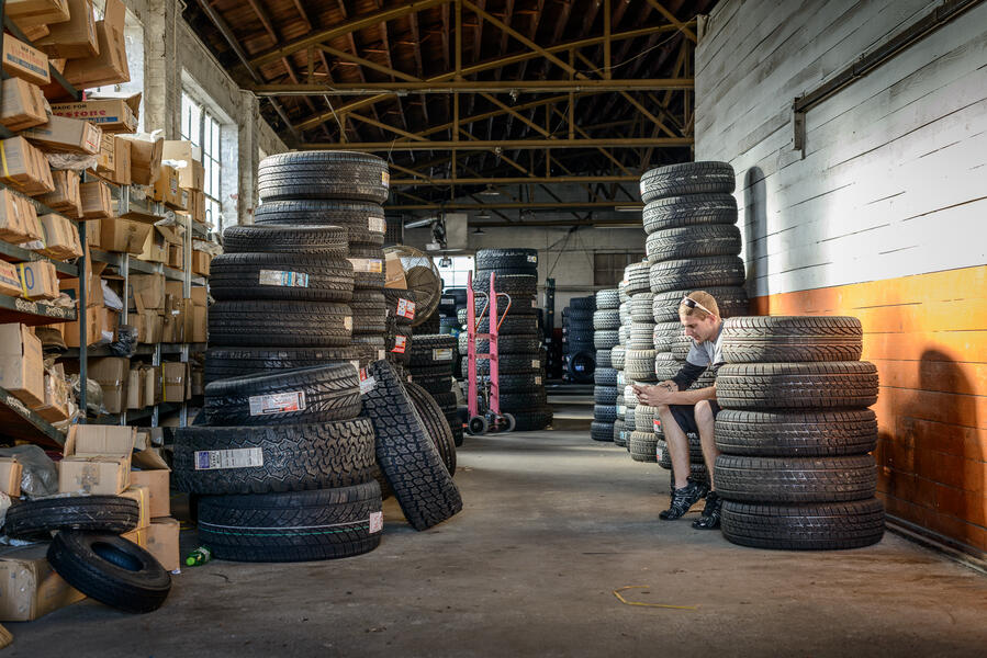 Cory at the Tire Shop, Goldsboro, North Carolina, 2015