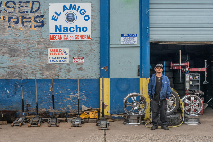 Honorio at the Tire Shop, Concord, North Carolina, 2015