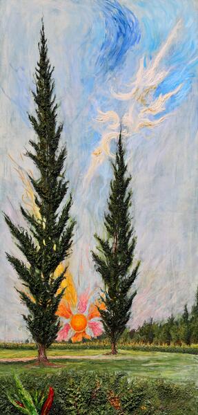 Wandering Spirits 96"x46" oil on canvas 2004