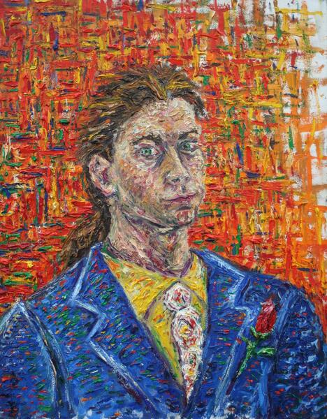 Self Portrait with Suit 28"x22" oil on canvas 1993