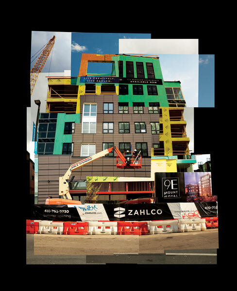 architecture, Baltimore, built environment, construction, digital photomontage, Station North Arts District