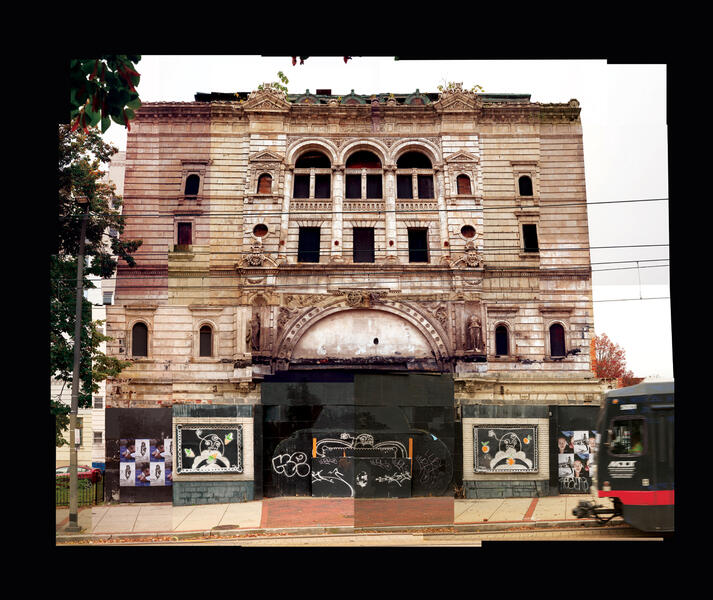abandoned building, architecture, Baltimore, built environment, digital photomontage, modern ruin, Mayfair Theater